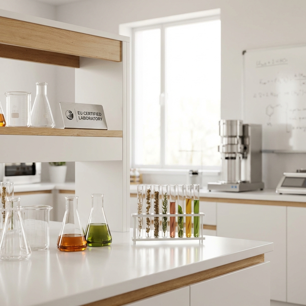 EU Certified Laboratory with Glass Containers